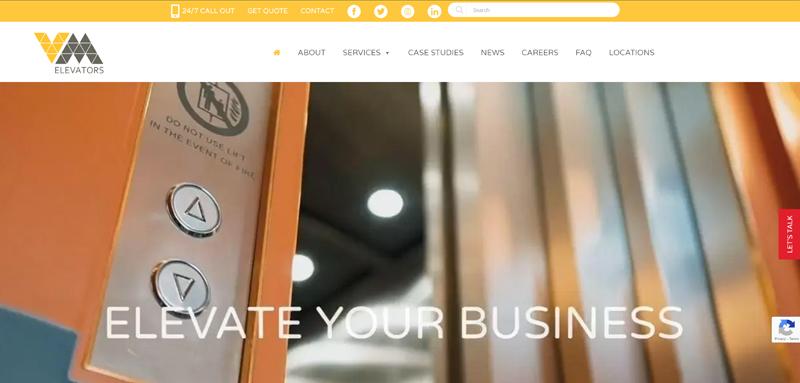 Web Design Case Study Cover Photo VM Elevators